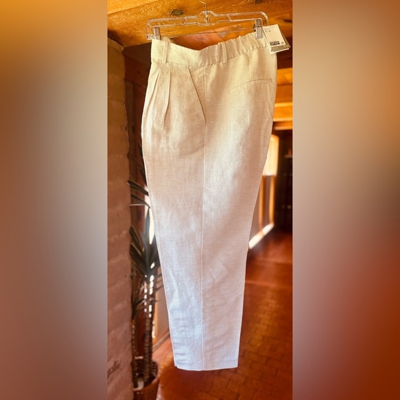 H&M NWT Light Tan Linen Chinos Size 14 - Picture 4 of 6